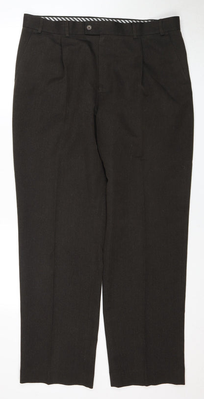 Thomas Nash Men's Black Dress Pants, Size 38, Formal
