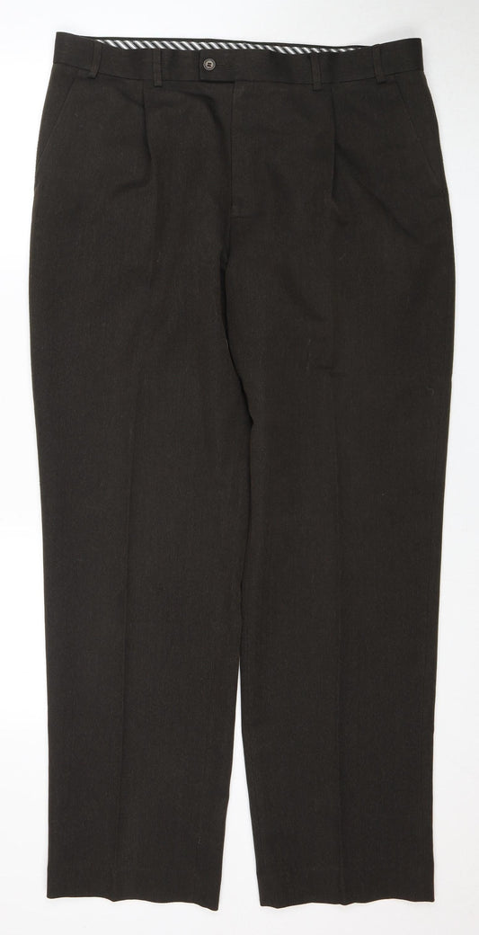 Thomas Nash Men's Black Dress Pants, Size 38, Formal