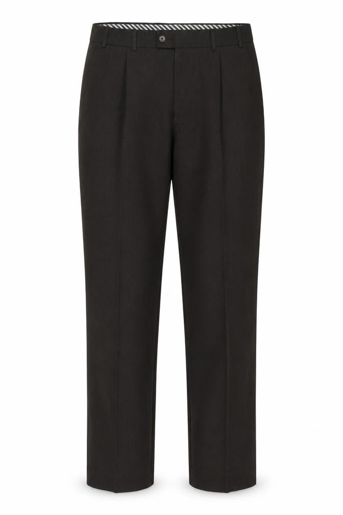 Mens UK Size 38 Thomas Nash Regular Fit Dress Pants Black Trousers