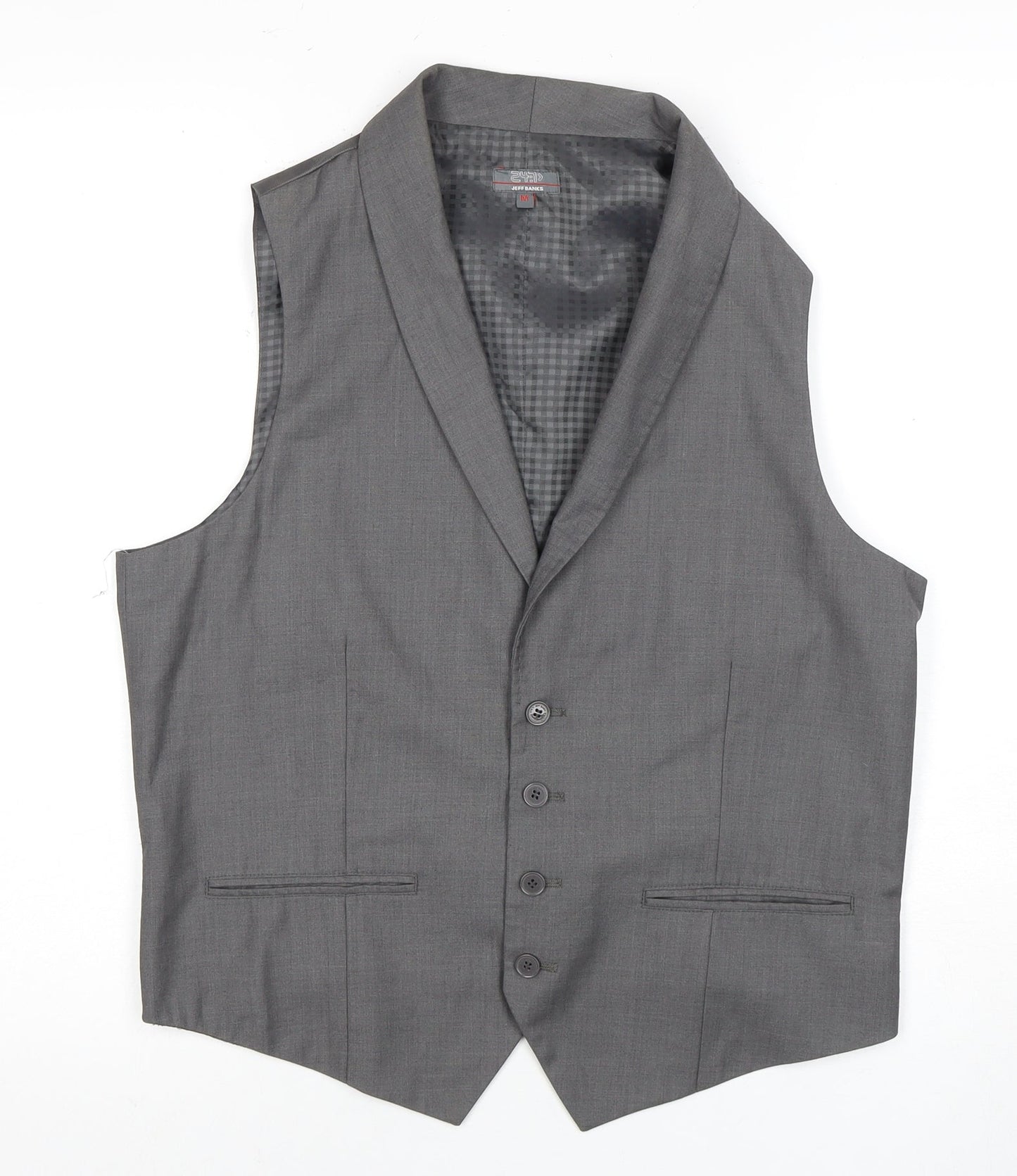 Mens UK Size M Jeff Banks Regular Grey Suit Waistcoat