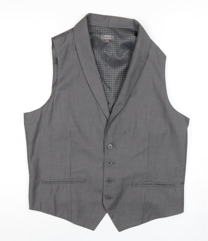 Mens UK Size M Jeff Banks Regular Grey Suit Waistcoat