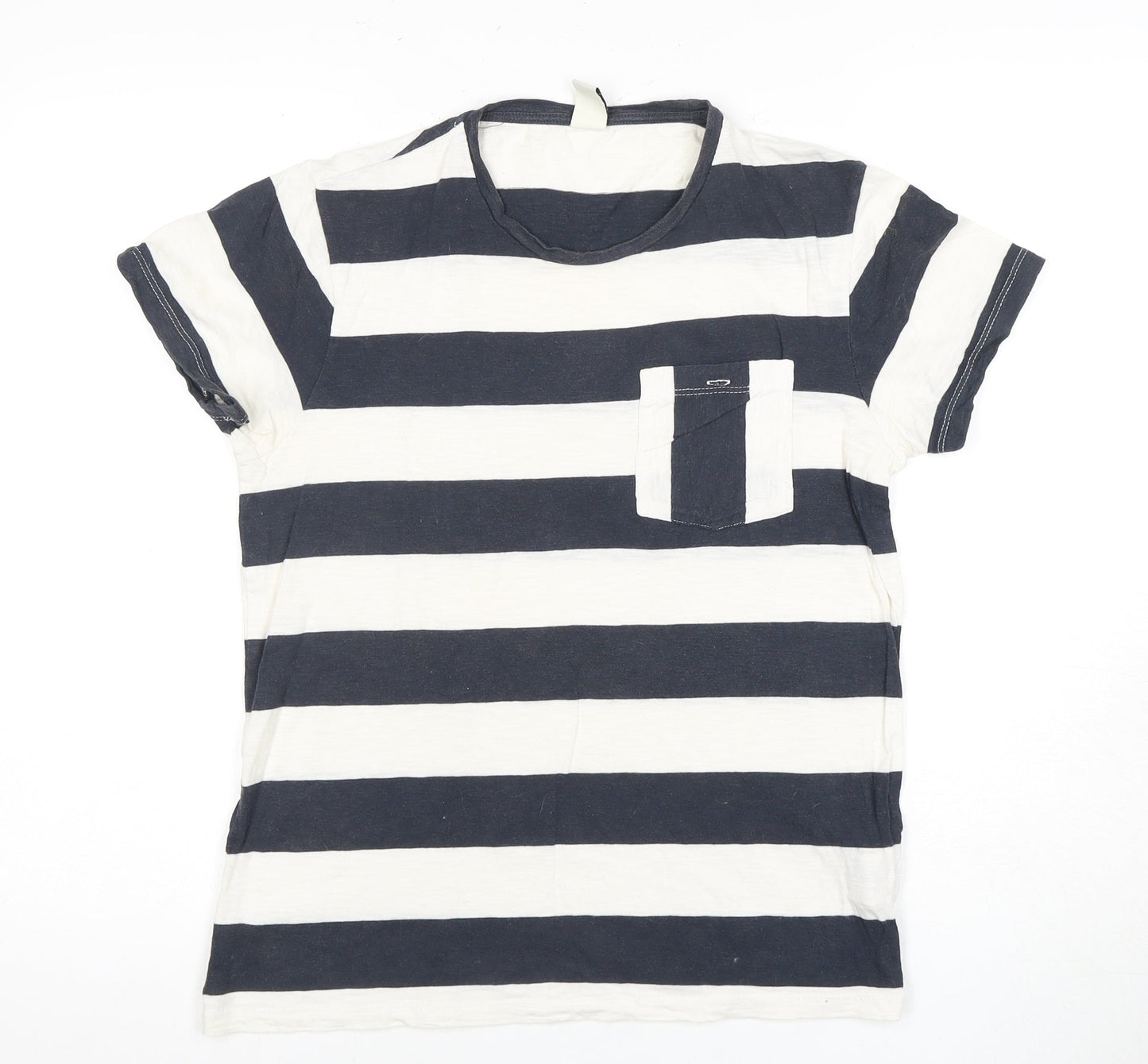 Barbour Unisex Black White Striped T-Shirt, Size S, Casual