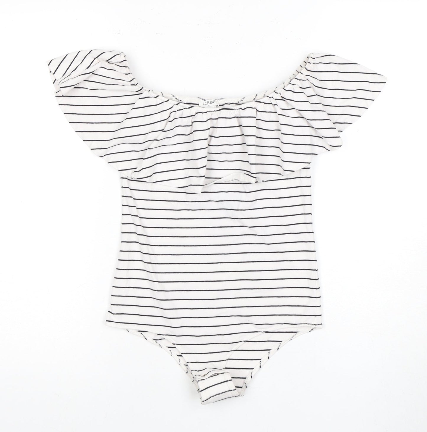 J.Crew Women's White Striped Bodysuit Size S