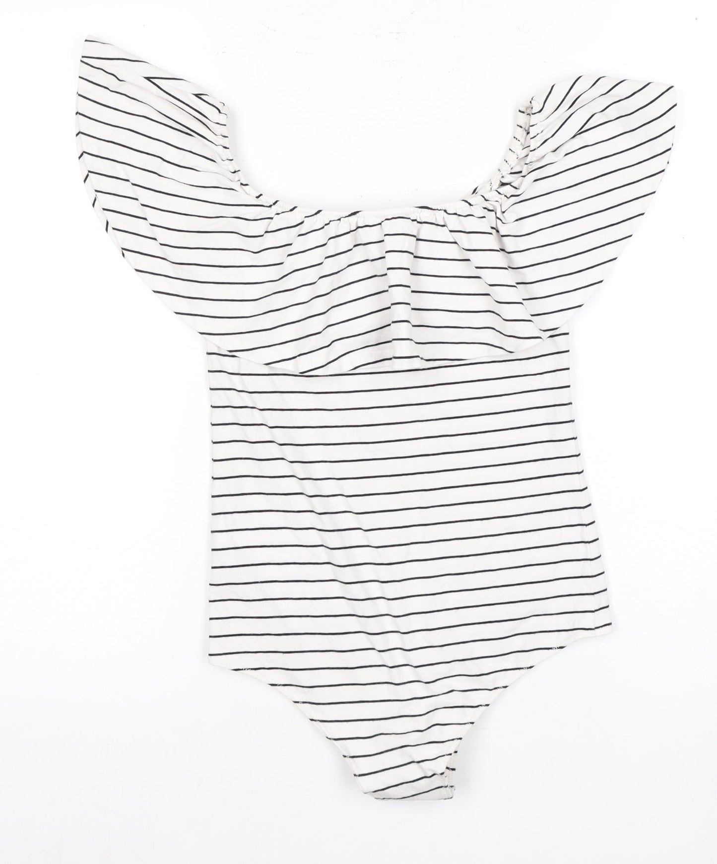 J.Crew Women's White Striped Bodysuit Size S