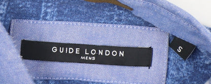 Guide London Men's Blue Polo Shirt S Graphic Print