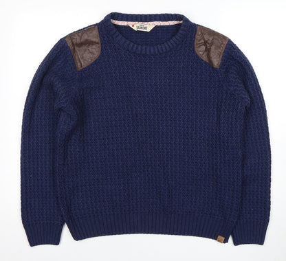 Tokyo Laundry Men's Blue Wool Chunky Pullover L