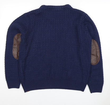 Tokyo Laundry Men's Blue Wool Chunky Pullover L