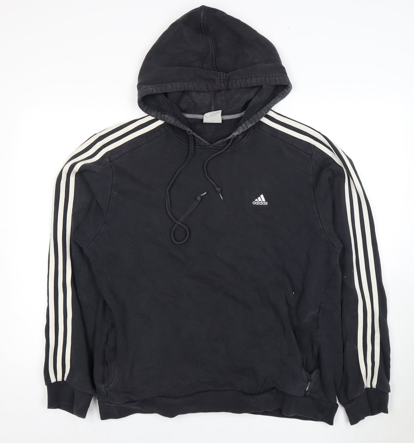Adidas Men's Black Hoodie Size L Pullover with Logo
