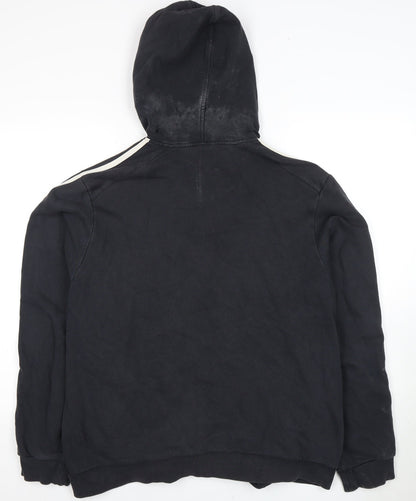 Adidas Men's Black Hoodie Size L Pullover with Logo