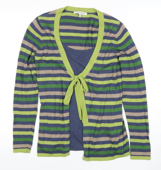 Laura Ashley Women's Multicoloured Striped Cardigan - Size 10