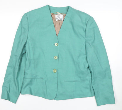 Viyella Women's Green Blazer Jacket, Size 12, Lined