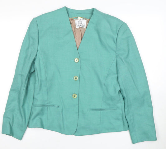 Viyella Women's Green Blazer Jacket, Size 12, Lined