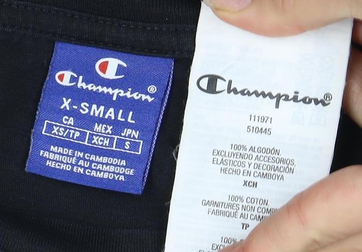 Mens UK Size S Champion Black  T-Shirt