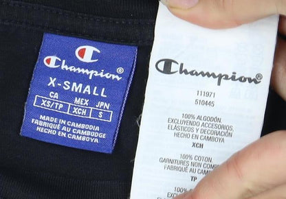 Mens UK Size S Champion Black  T-Shirt