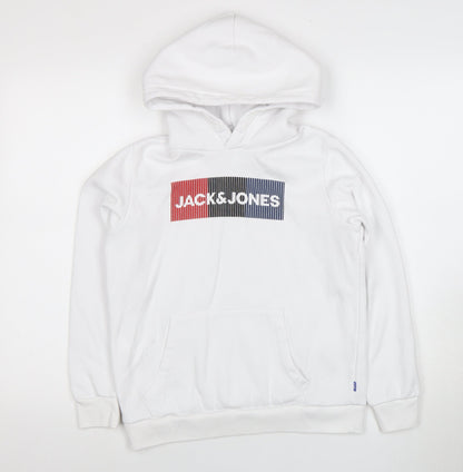 Jack & Jones Boys' White Pullover Hoodie - 14 Years