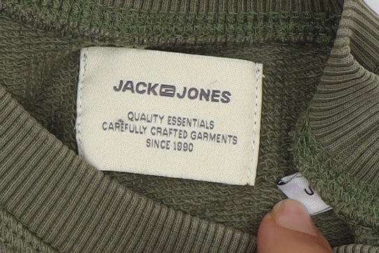 Mens UK Size S JACK & JONES Green Pullover Sweatshirt