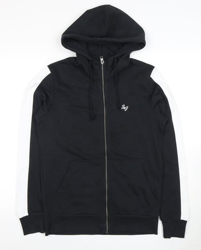 Mens UK Size XS JACK & JONES Black Full Zip Hoodie