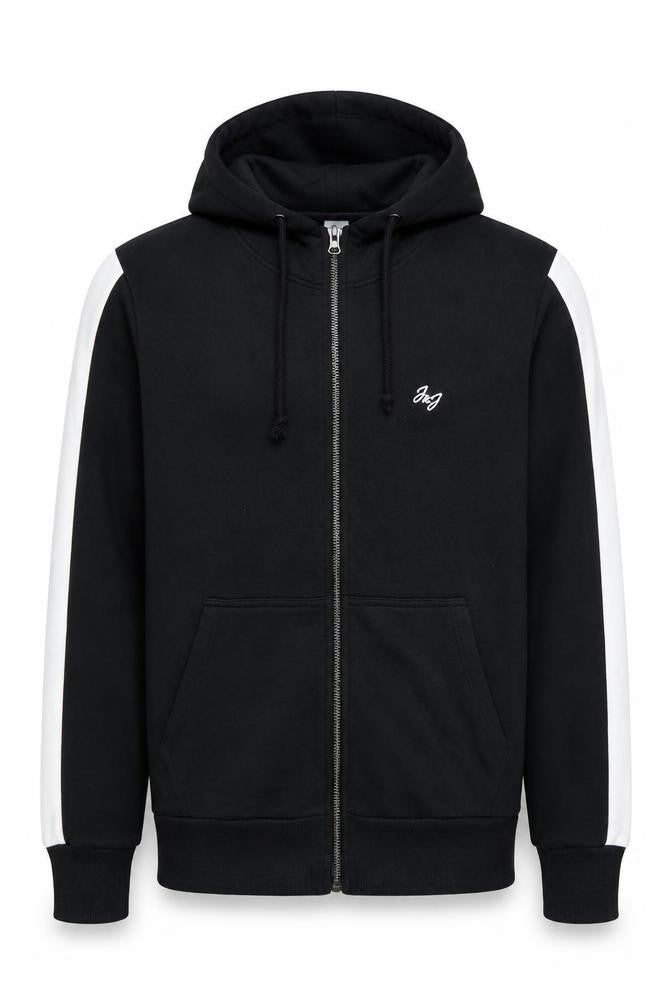 Mens UK Size XS JACK & JONES Black Full Zip Hoodie