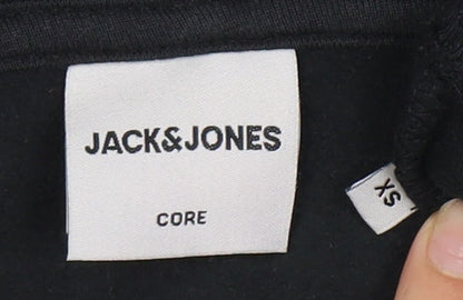 Mens UK Size XS JACK & JONES Black Full Zip Hoodie