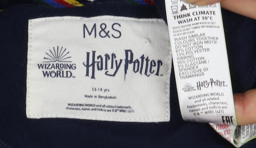Marks and Spencer Girls Harry Potter Blue Pullover Sweatshirt 2XS