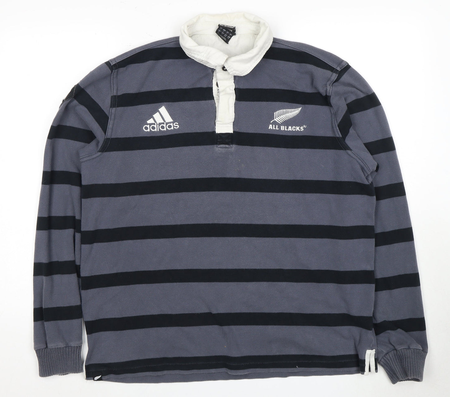 Adidas All Blacks Men's 2XL Black Striped Polo