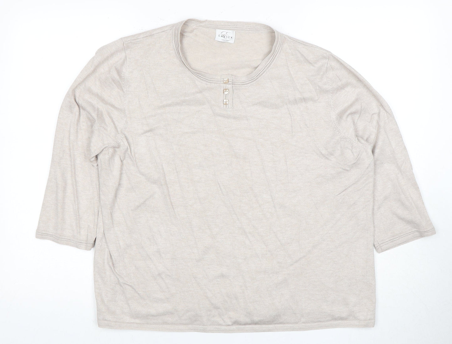 Womens UK Size 22 Eastex Beige Basic T-Shirt