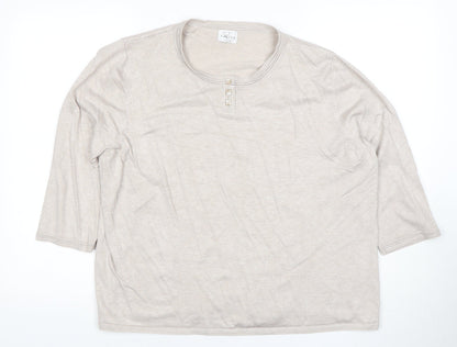 Womens UK Size 22 Eastex Beige Basic T-Shirt