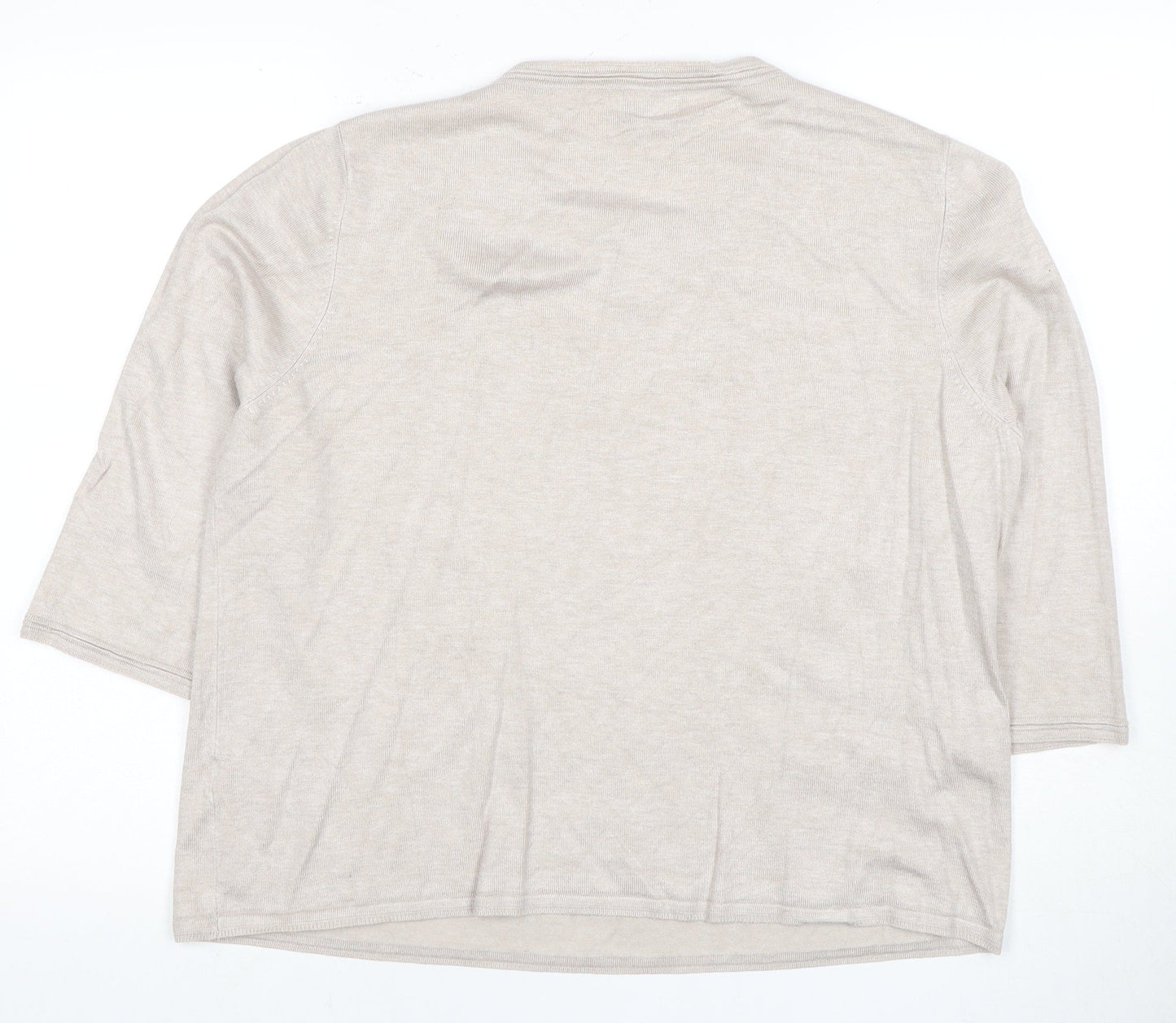 Womens UK Size 22 Eastex Beige Basic T-Shirt