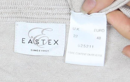 Womens UK Size 22 Eastex Beige Basic T-Shirt
