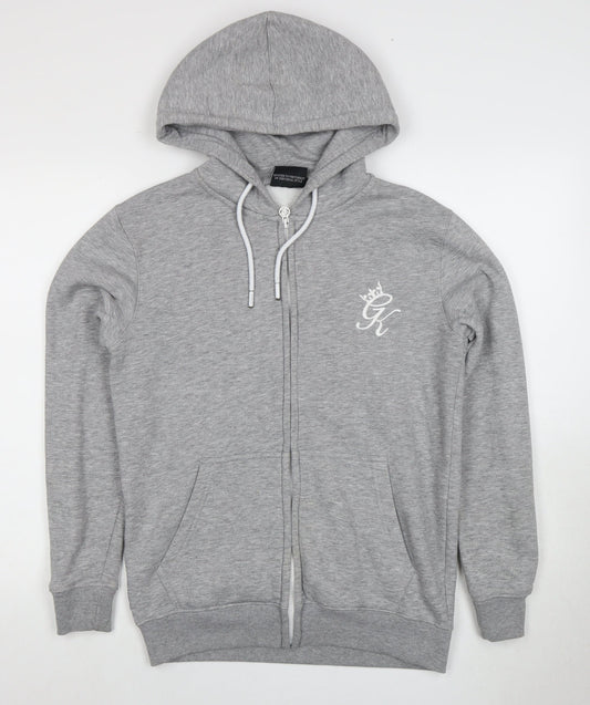 Mens UK Size S Gym King Grey Full Zip Hoodie
