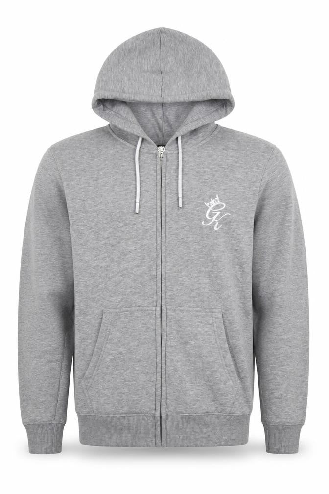 Mens UK Size S Gym King Grey Full Zip Hoodie
