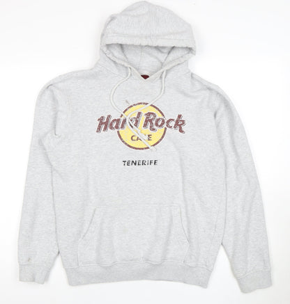 Unisex Adults UK Size M Hard Rock Cafe Grey Pullover Hoodie