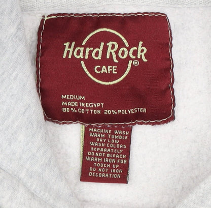 Unisex Adults UK Size M Hard Rock Cafe Grey Pullover Hoodie