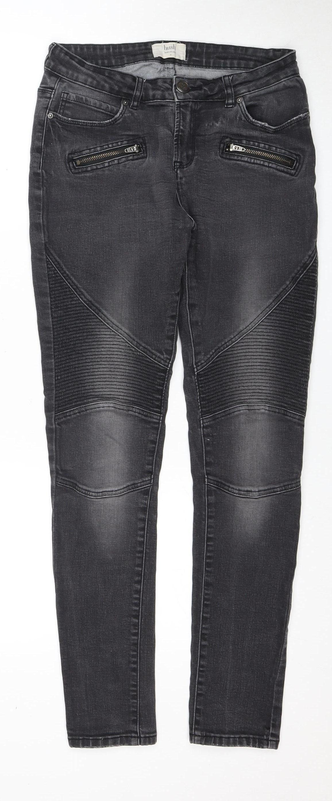 Hush Women's Black Skinny Jeans, Size S, Stylish and Slim