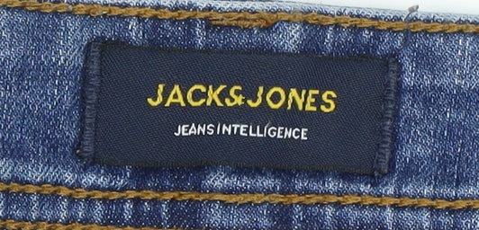 Jack & Jones Men's Blue Straight Fit Jeans, Size 34