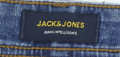 Jack & Jones Men's Blue Straight Fit Jeans, Size 34