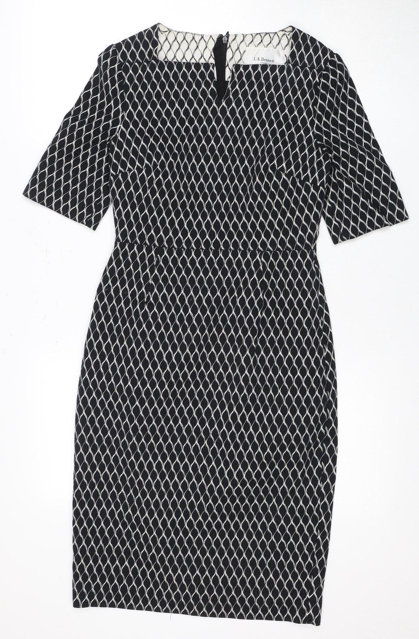 L.K. Bennett Women's Black Geometric Pencil Dress