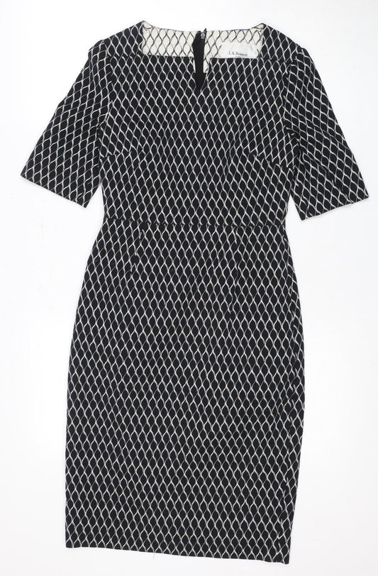 L.K. Bennett Women's Black Geometric Pencil Dress