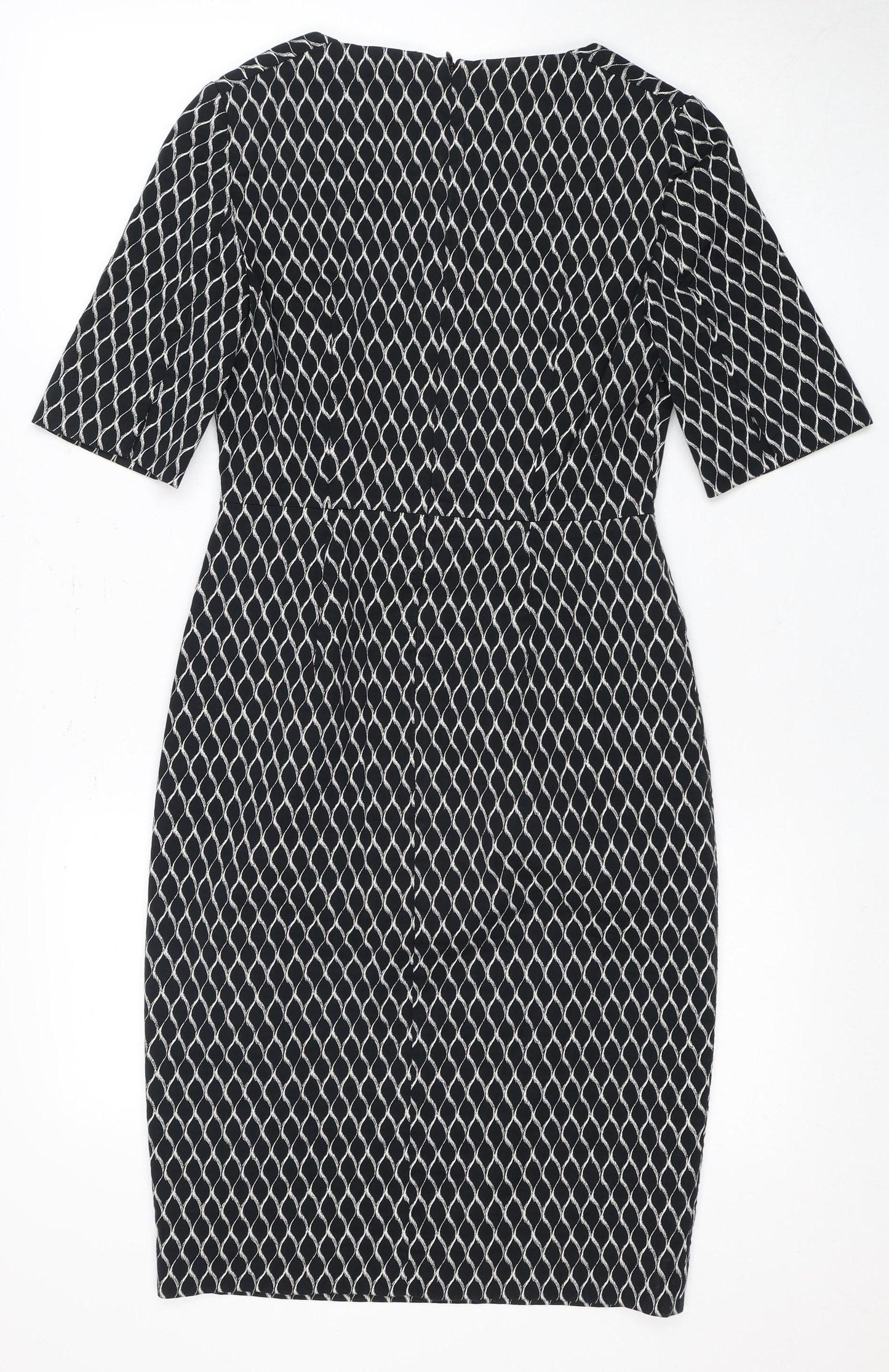 L.K. Bennett Women's Black Geometric Pencil Dress