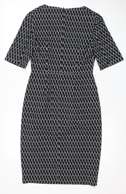 L.K. Bennett Women's Black Geometric Pencil Dress