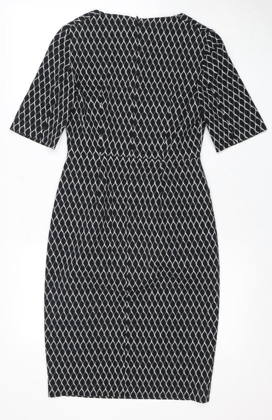 L.K. Bennett Women's Black Geometric Pencil Dress