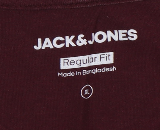 Jack & Jones Men’s Red XL Regular Fit T-Shirt