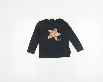 Teens UK Size 2-4 H&M Black  T-Shirt