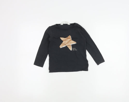 Teens UK Size 2-4 H&M Black  T-Shirt