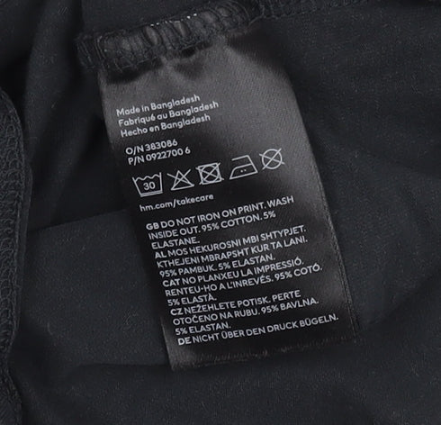 Teens UK Size 2-4 H&M Black  T-Shirt