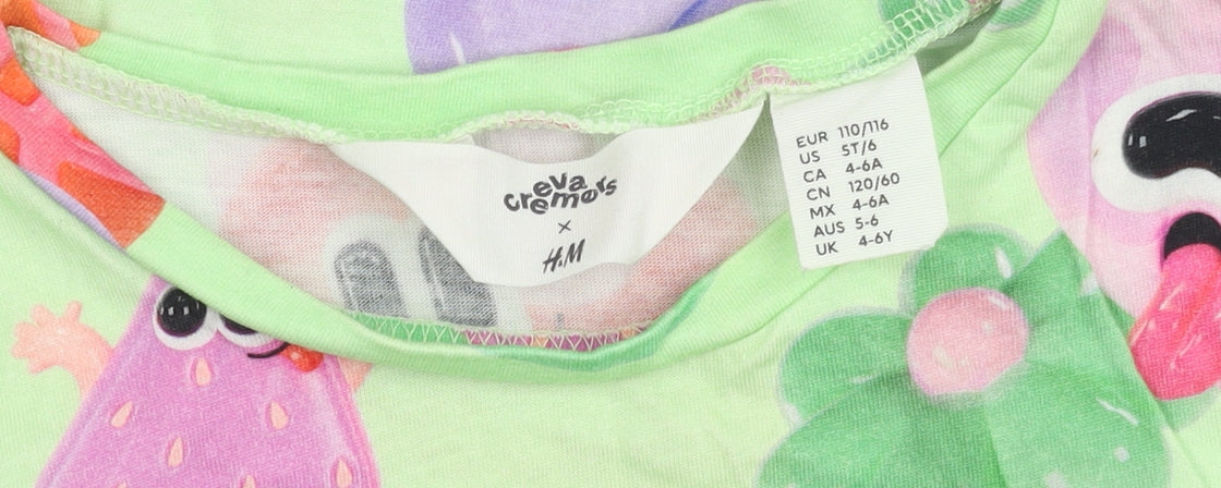 H&M Girls Multicoloured Graphic T-Shirt 4-6 Years