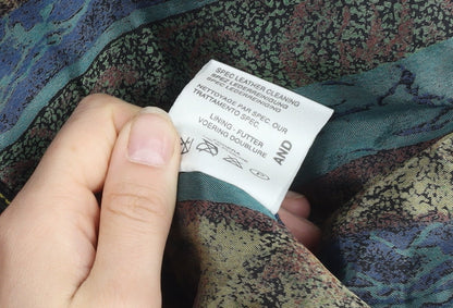 AND Men's Black Leather Bomber Jacket L Casual