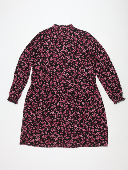 Warehouse Women's Black Floral Long Sleeve Dress Size 14