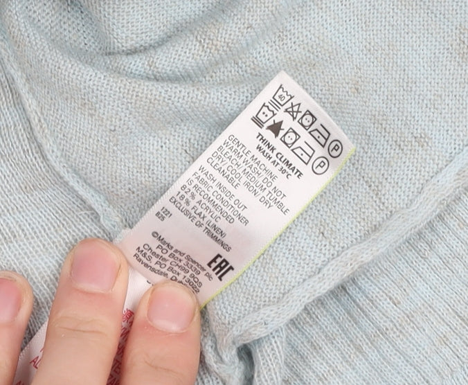 Womens UK Size XL Marks and Spencer Blue Cardigan Jumper