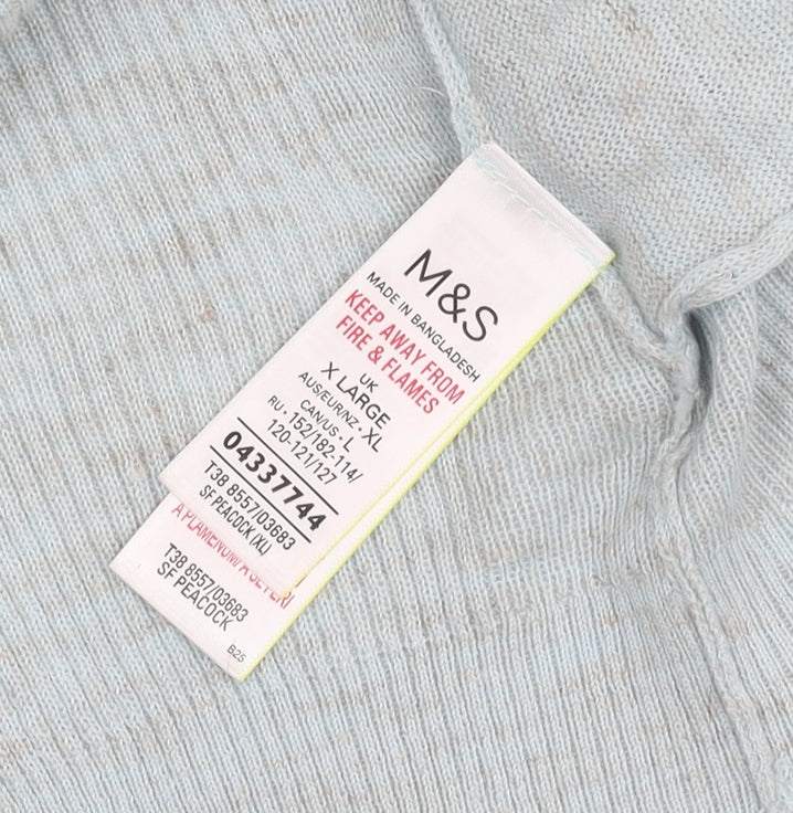 Womens UK Size XL Marks and Spencer Blue Cardigan Jumper
